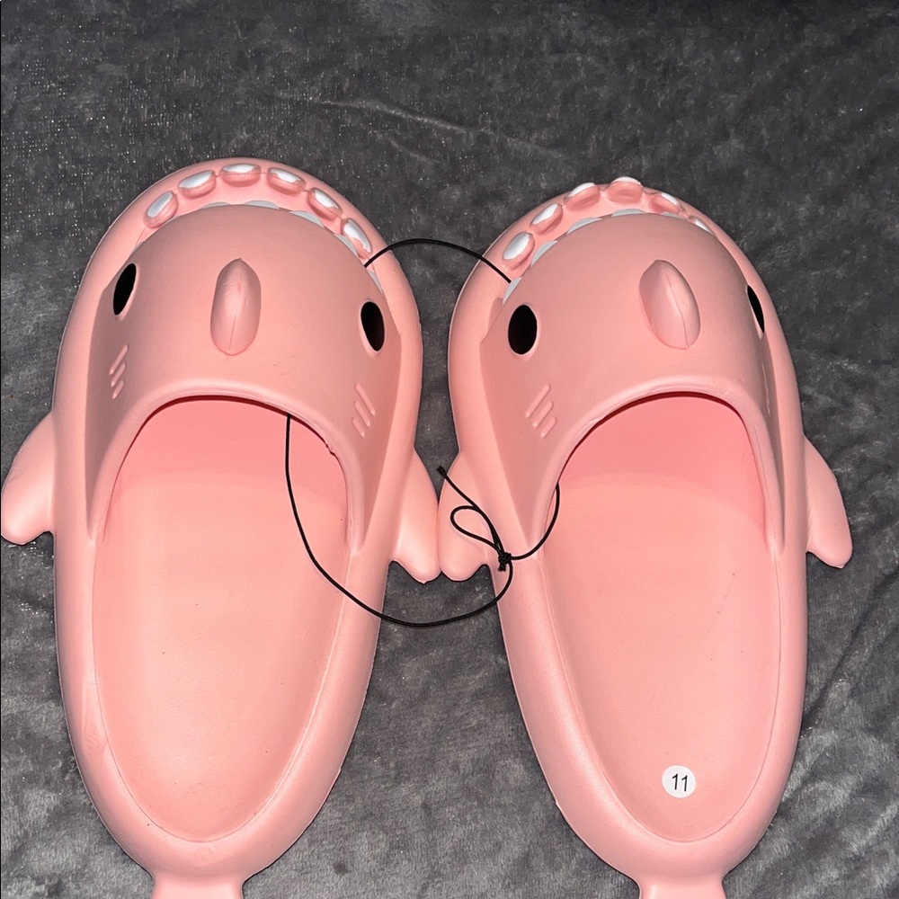 Pink Shark Slippers